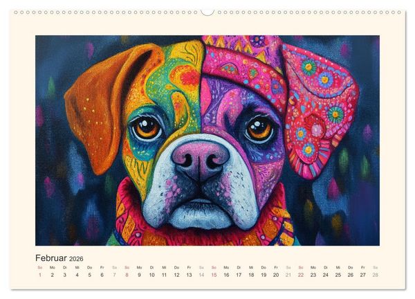 Produktbild: Bunte Boxer (Wandkalender 2026 DIN A2 quer), CALVENDO Monatskalender