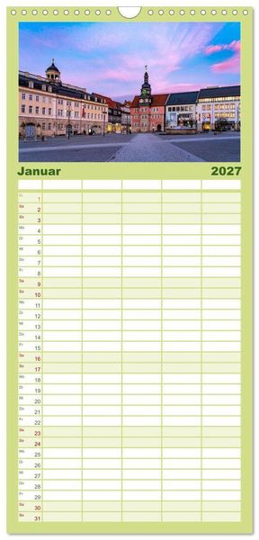 Produktbild: Familienplaner 2027 - Deutsche Bundesl&auml;nder - Th&uuml;ringen mit 5 Spalten (Wandkalender, 21 x 45 cm) CALVENDO