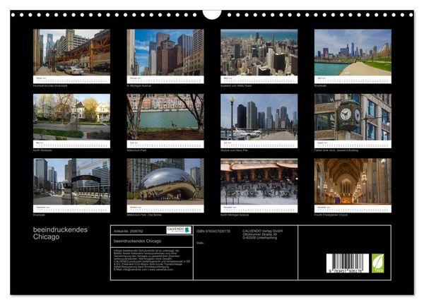 Produktbild: beeindruckendes Chicago (Wandkalender 2026 DIN A3 quer), CALVENDO Monatskalender