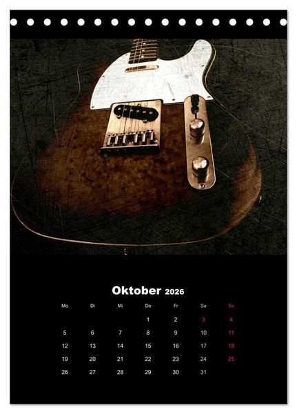 Produktbild: Vintage Gitarren (Tischkalender 2026 DIN A5 hoch), CALVENDO Monatskalender