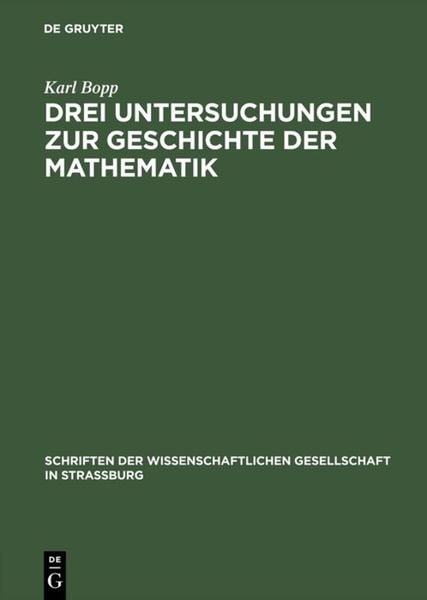 Produktbild: Drei Untersuchungen zur Geschichte der Mathematik