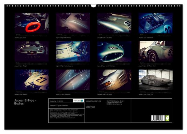 Produktbild: Jaguar E-Type - Bodies (Wandkalender 2026 DIN A2 quer), CALVENDO Monatskalender