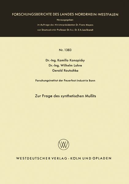 Produktbild: Zur Frage des synthetischen Mullits
