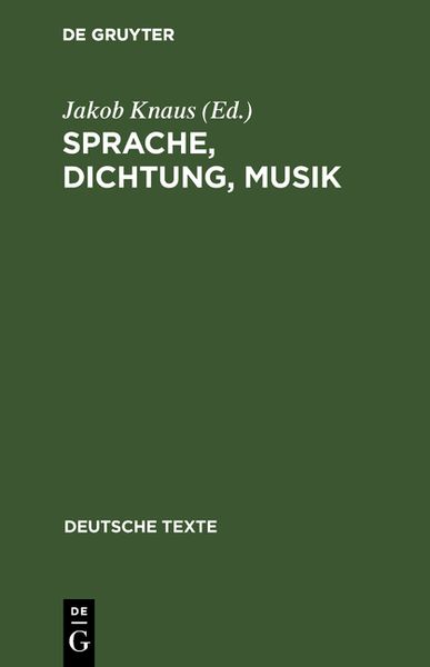 Produktbild: Sprache, Dichtung, Musik