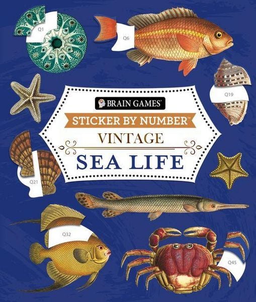 Produktbild: Brain Games - Sticker by Number - Vintage: Sea Life (28 Images to Sticker)
