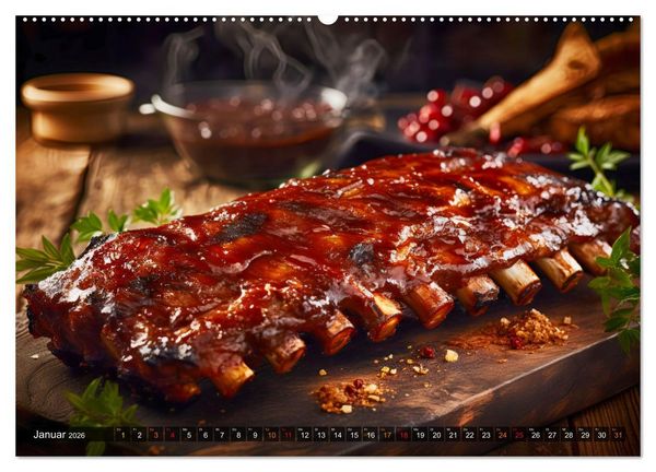 Produktbild: BBQ Feuerzauber - Grillkalender (Wandkalender 2026 DIN A2 quer), CALVENDO Monatskalender