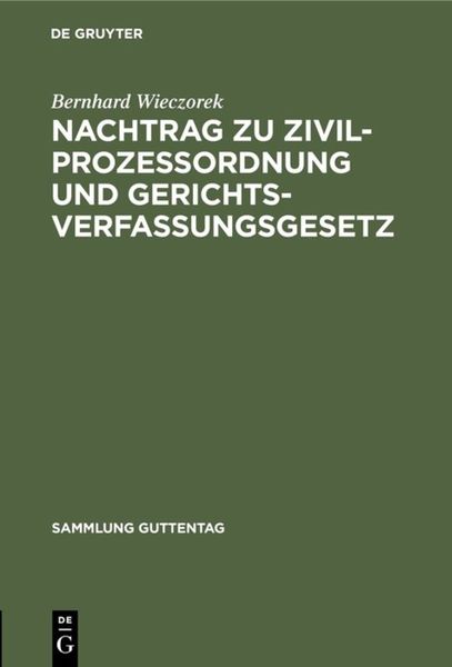Produktbild: Nachtrag zu Zivilprozessordnung und Gerichtsverfassungsgesetz