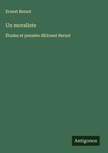 Produktbild: Un moraliste