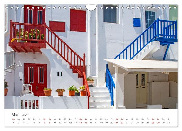 Produktbild: Stadt Mykonos - Impressionen (Wandkalender 2026 DIN A4 quer), CALVENDO Monatskalender
