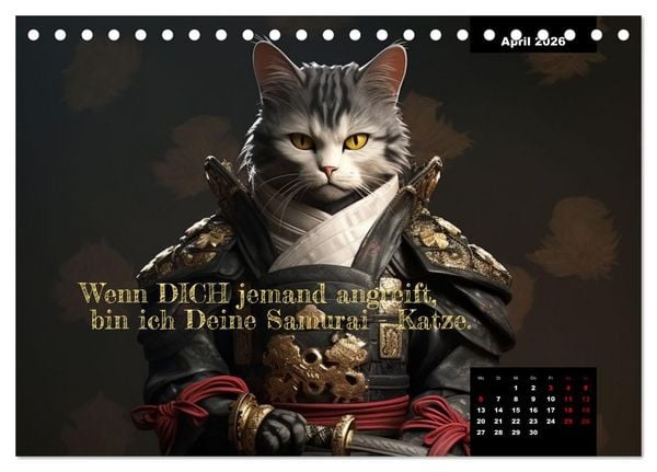 Produktbild: Katzen k&ouml;nnen alles, au&szlig;er traurig. (Tischkalender 2026 DIN A5 quer), CALVENDO Monatskalender