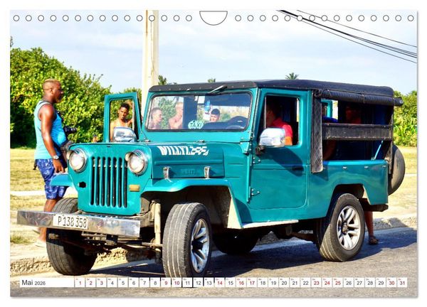 Produktbild: Willys Station Wagon - Ein Taxi mit Kultstatus in Kuba (Wandkalender 2026 DIN A4 quer), CALVENDO Monatskalender