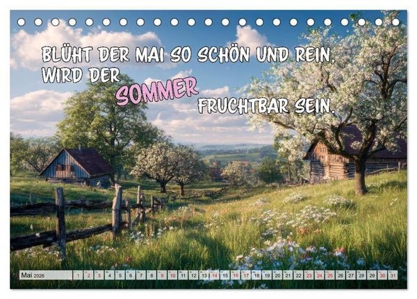 Produktbild: Bauernweisheiten - Stimmen der Natur (Tischkalender 2026 DIN A5 quer), CALVENDO Monatskalender