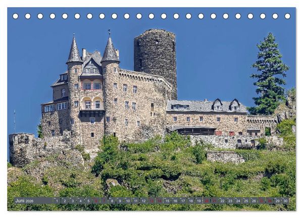 Produktbild: Burgen der Rheinromantik (Tischkalender 2026 DIN A5 quer), CALVENDO Monatskalender