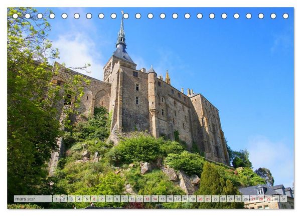 Produktbild: Le Mont-Saint-Michel - Impressionnante montagne monastique (Calendrier de bureau 2027 DIN A5 vertical), CALVENDO calendrier mensuel