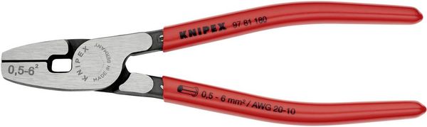 Knipex 97 81 180 Crimpzange Aderendhülsen 0.5 bis 6mm²