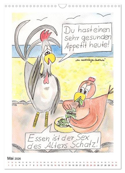 Produktbild: Das mecklenburger Landhuhn (Wandkalender 2026 DIN A3 hoch), CALVENDO Monatskalender