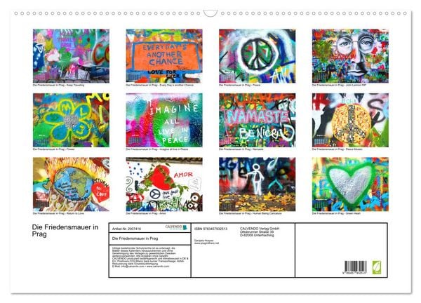 Produktbild: Die Friedensmauer in Prag (Wandkalender 2026 DIN A2 quer), CALVENDO Monatskalender