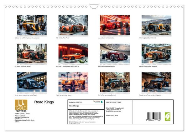 Produktbild: Road Kings (Wandkalender 2027 DIN A3 quer), CALVENDO Monatskalender