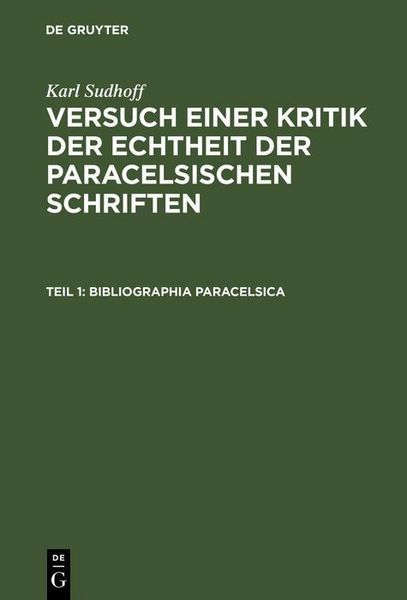 Produktbild: Bibliographia Paracelsica