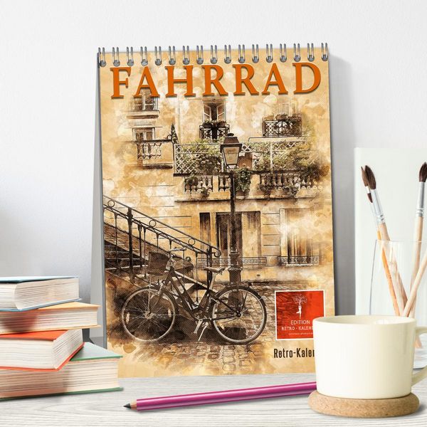 Produktbild: Fahrrad - Retro-Kalender (Tischkalender 2026 DIN A5 hoch), CALVENDO Monatskalender