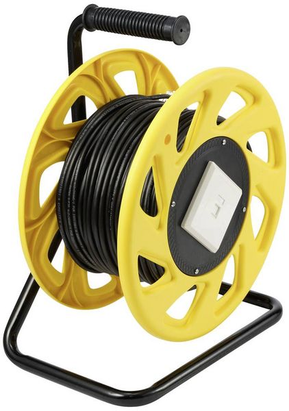 Produktbild: Renkforce RJ45 Netzwerk Kabeltrommel CAT 6a S/FTP 60m Schwarz PUR-Mantel