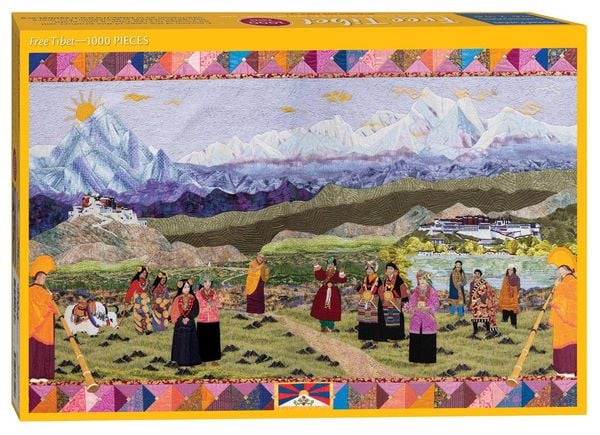 Free Tibet Quilt Jigsaw Puzzle for Adults by Meri Henriques Vahl
