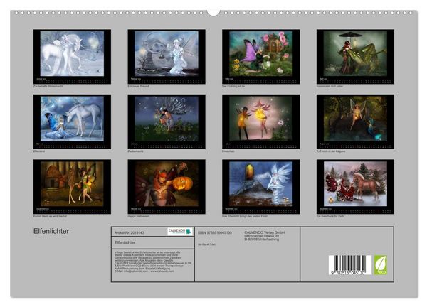 Produktbild: Elfenlichter (hochwertiger Premium Wandkalender 2026 DIN A2 quer), Kunstdruck in Hochglanz