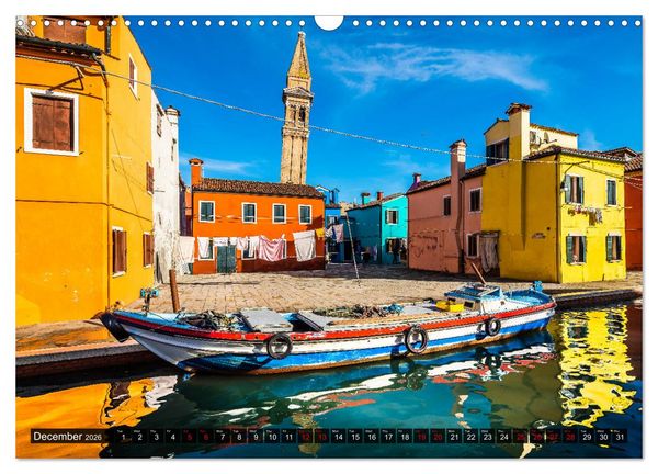 Produktbild: Burano - The colourful island (Wall Calendar 2026 DIN A3 landscape), CALVENDO 12 Month Wall Calendar