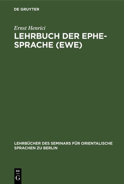 Produktbild: Lehrbuch der Ephe-Sprache (Ewe)