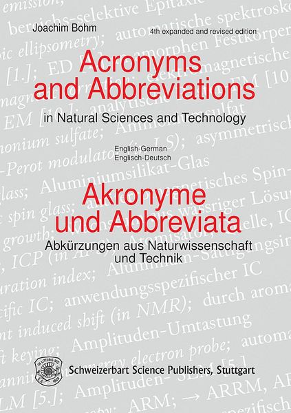 Produktbild: Acronyms and Abbreviations in Natural Science and Technology / Akronyme und Abbreviata - Abk&uuml;rzungen aus Naturwissenschaft und Technik