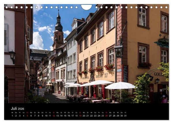 Produktbild: Heidelberger Stadtansichten (Wandkalender 2026 DIN A4 quer), CALVENDO Monatskalender