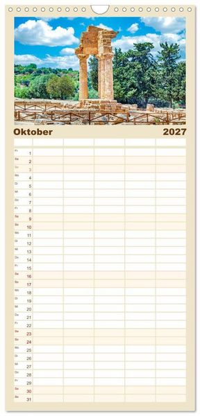 Produktbild: Familienplaner 2027 - Magna Graecia - Griechische antike St&auml;tten in S&uuml;ditalien mit 5 Spalten (Wandkalender, 21 x 45 cm) CALVENDO