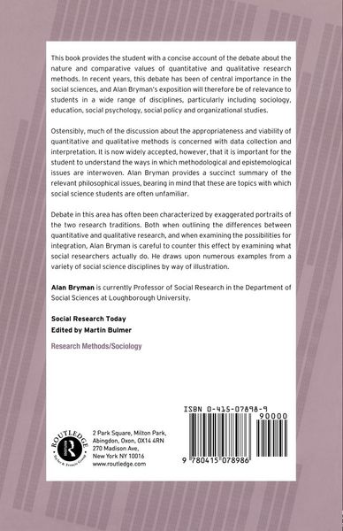 Produktbild: Quantity and Quality in Social Research