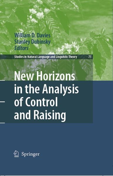 Produktbild: New Horizons in the Analysis of Control and Raising