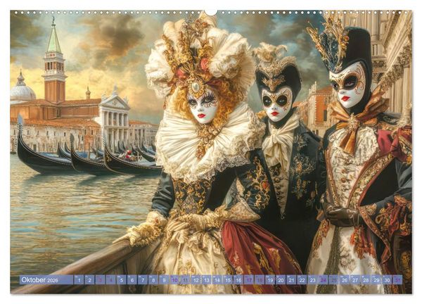 Produktbild: Pr&auml;chtiger venezianischer Stil - Mit surrealer Note (Wandkalender 2026 DIN A2 quer), CALVENDO Monatskalender