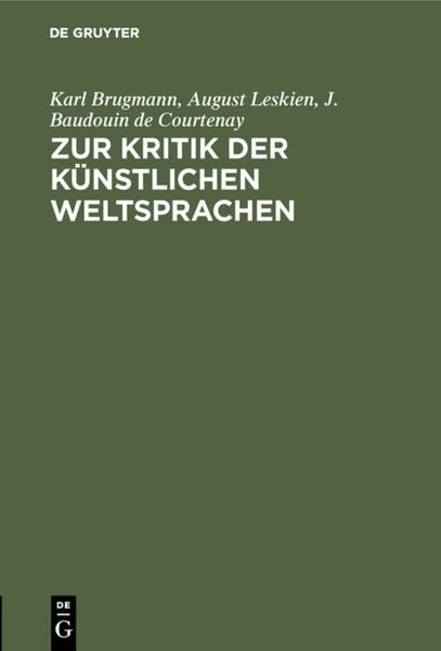 Produktbild: Zur Kritik der k&uuml;nstlichen Weltsprachen