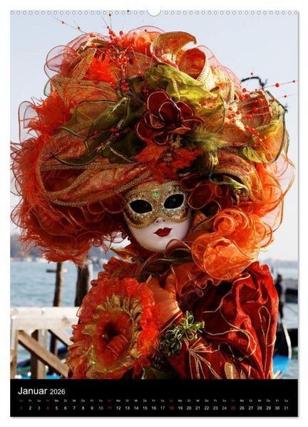 Produktbild: Karneval in Venedig - Phantasievolle Masken (Wandkalender 2026 DIN A2 hoch), CALVENDO Monatskalender