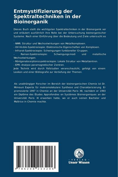 Produktbild: Entmystifizierung der Spektraltechniken in der Bioinorganik