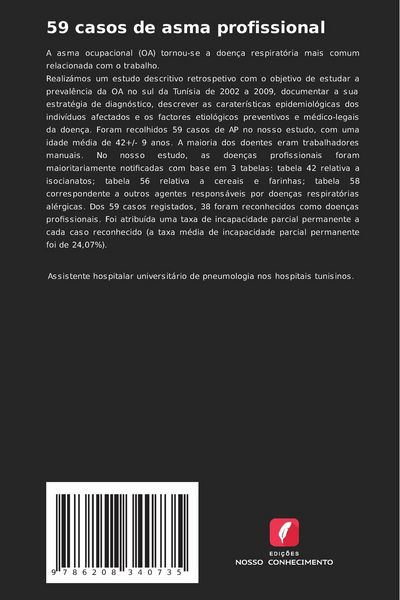 Produktbild: 59 casos de asma profissional