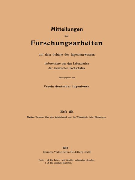 Mitteilungen über Forschungsarbeiten, Taschenbuch von Franz Walther, Springer Berlin, 9783662016893
