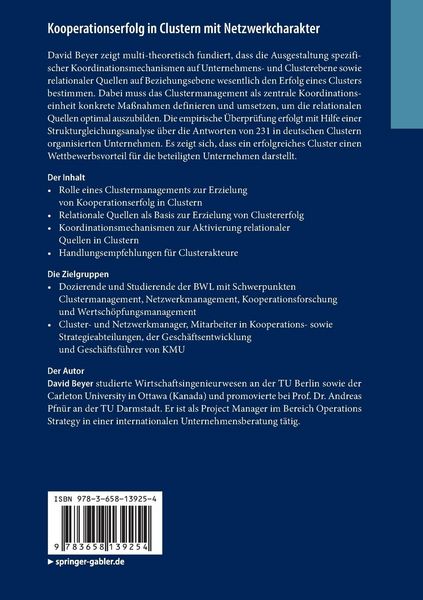 Produktbild: Kooperationserfolg in Clustern mit Netzwerkcharakter