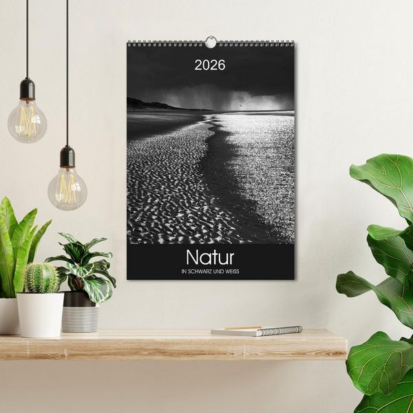 Produktbild: Natur in Schwarz und Wei&szlig; (Wandkalender 2026 DIN A3 hoch), CALVENDO Monatskalender
