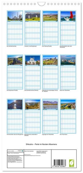 Produktbild: Familienplaner 2027 - Shkodra &ndash; Perle im Norden Albaniens mit 5 Spalten (Wandkalender, 21 x 45 cm) CALVENDO