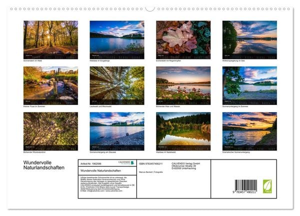 Produktbild: Wundervolle Naturlandschaften (hochwertiger Premium Wandkalender 2026 DIN A2 quer), Kunstdruck in Hochglanz