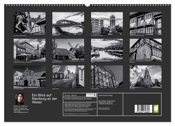 Produktbild: Ein Blick auf Nienburg an der Weser (hochwertiger Premium Wandkalender 2026 DIN A2 quer), Kunstdruck in Hochglanz