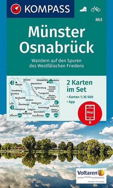 Produktbild: KOMPASS Wanderkarte M&uuml;nster, Osnabr&uuml;ck