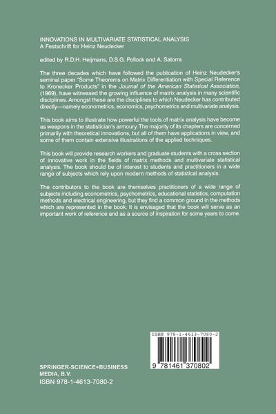 Produktbild: Innovations in Multivariate Statistical Analysis