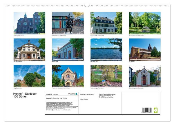 Produktbild: Hennef - Stadt der 100 D&ouml;rfer (Wandkalender 2026 DIN A2 quer), CALVENDO Monatskalender
