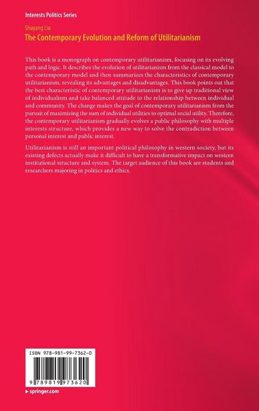 Produktbild: The Contemporary Evolution and Reform of Utilitarianism