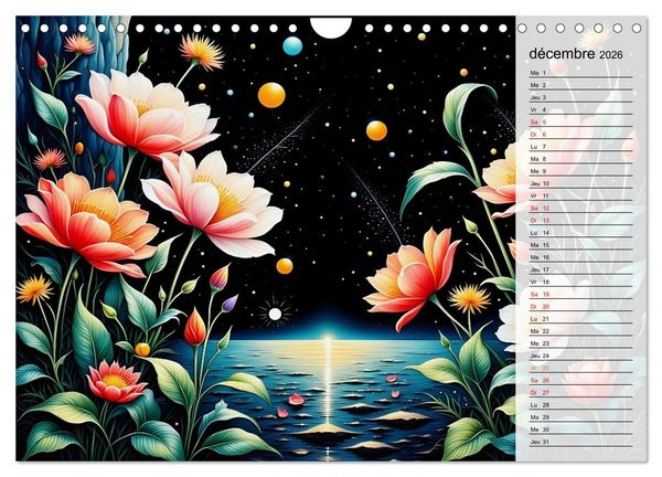 Produktbild: Fleurs de la nuit (Calendrier mural 2026 DIN A4 vertical), CALVENDO calendrier mensuel